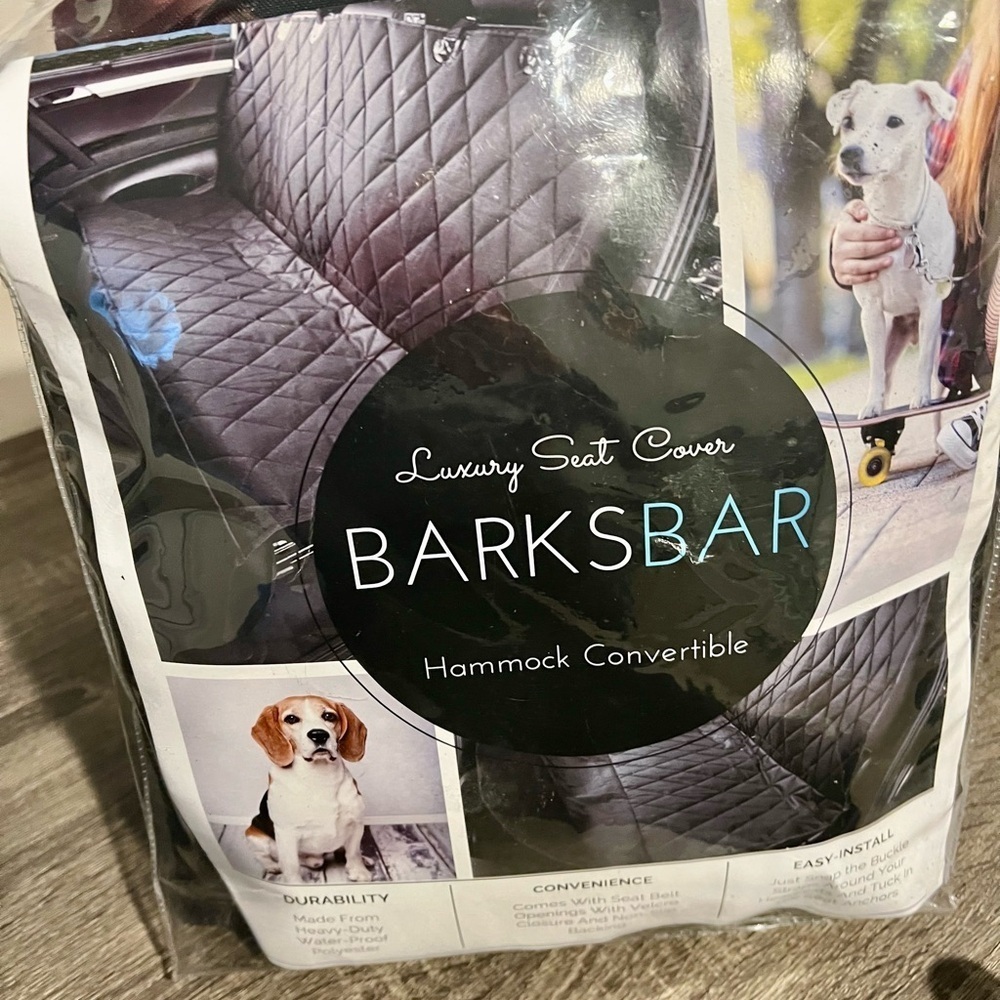 BarksBar Luxury Dog Car Seat Cover Hammock Convertible – NWT​​ - Picture 3 of 6